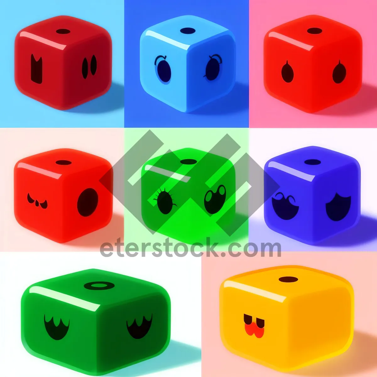 Picture of Web Icons Set: Resort Area Buttons - Glossy Square Design