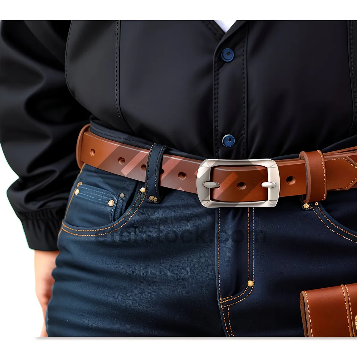 Picture of Leather Jean Restraint with Buckle Hand Purse