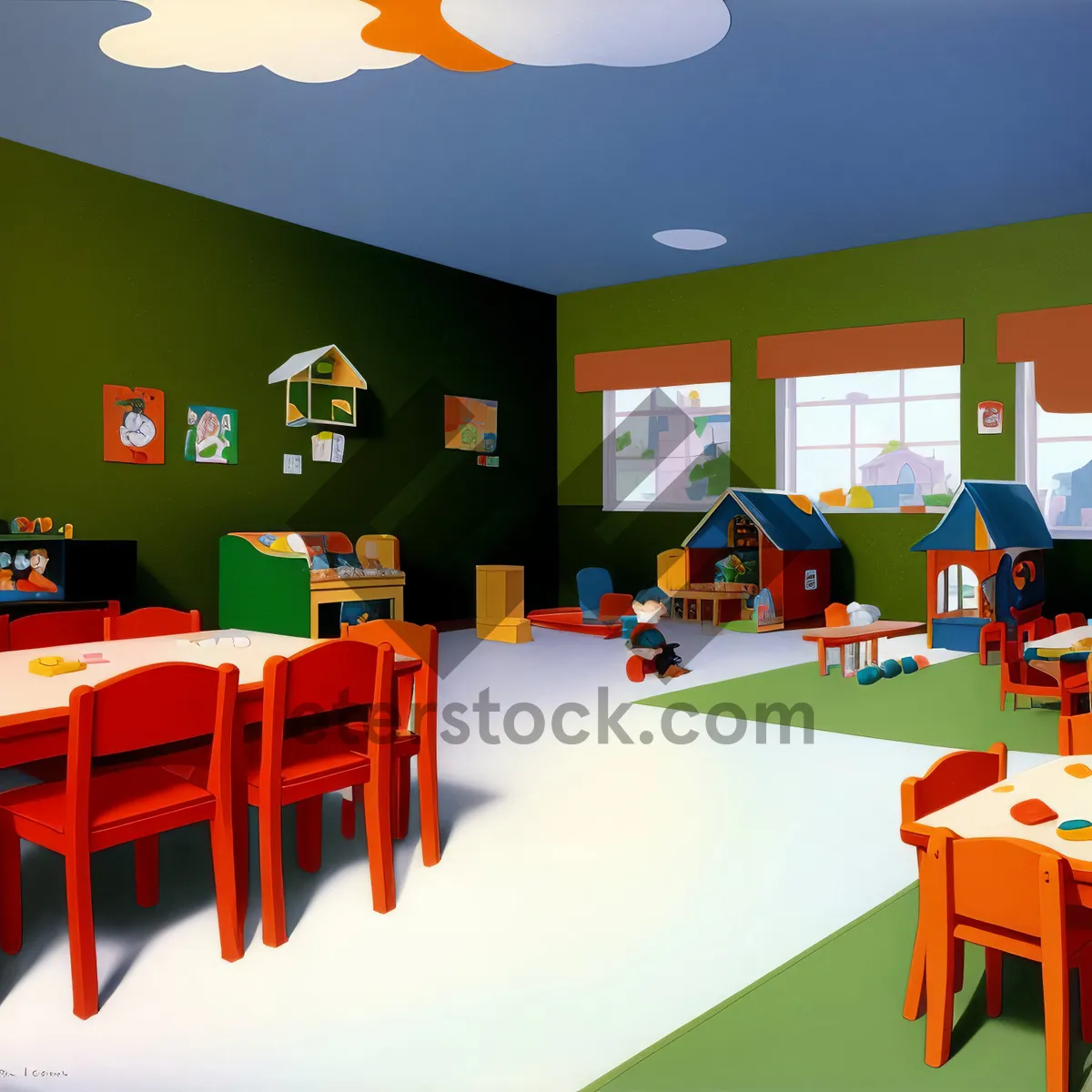 Picture of Modern Living Room with Stylish Furniture and Cozy Ambiance