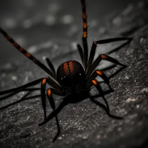 Black Widow Spider - Close-up Arachnid Wildlife