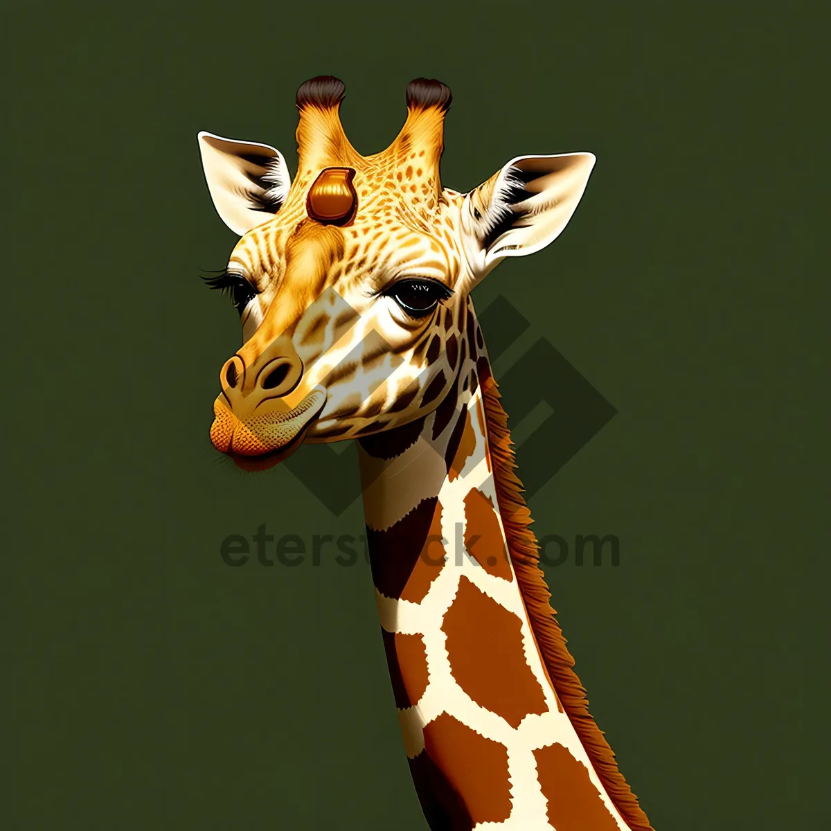 Picture of Majestic Giraffe in Wildlife Safari: Graceful, Tall Herbivore