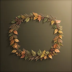 Golden Holly Frame: Festive Decorative Art with Floral Ornament