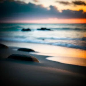 Golden Sunset Glistening on Ocean Waves