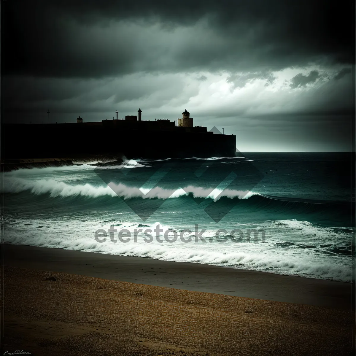 Picture of Sunset Shipwreck on Tropical Coastline