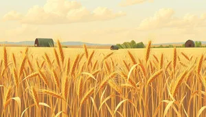 Golden Harvest Fields Under Summer Sky