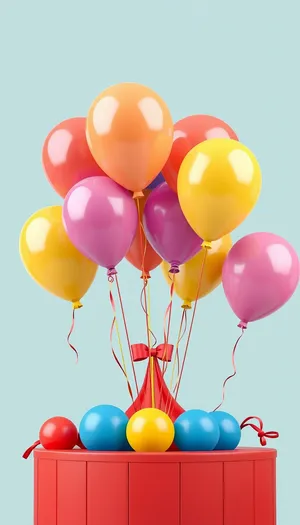 Colorful balloon party decoration for happy celebration event.