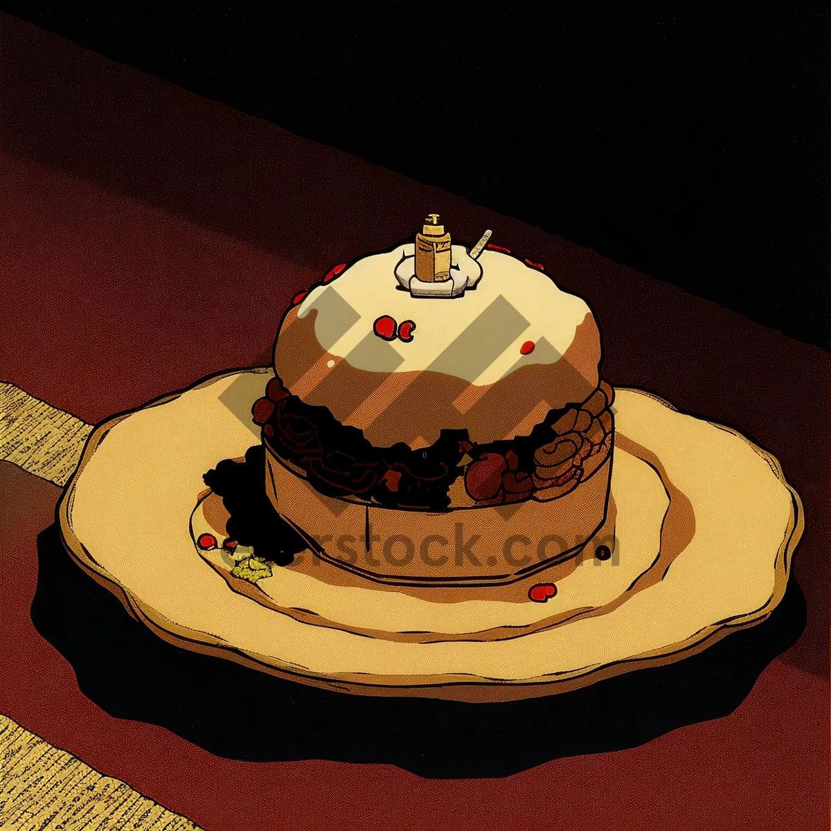Picture of Delicious Chocolate Cake with Sweet Cream Topping
