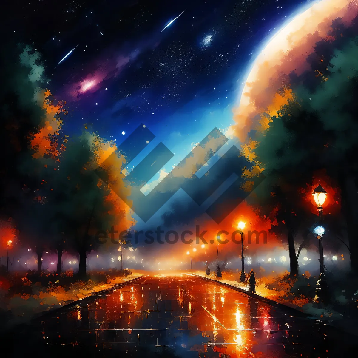 Picture of Galaxy Glow: Starry Night Fantasy Sky Wallpaper