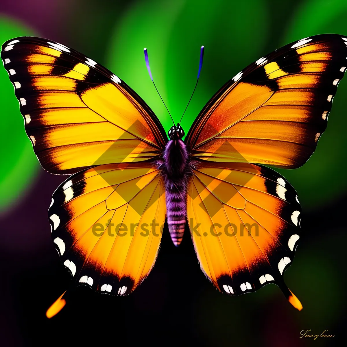 Picture of Vibrant Monarch Butterfly Wing Closeup