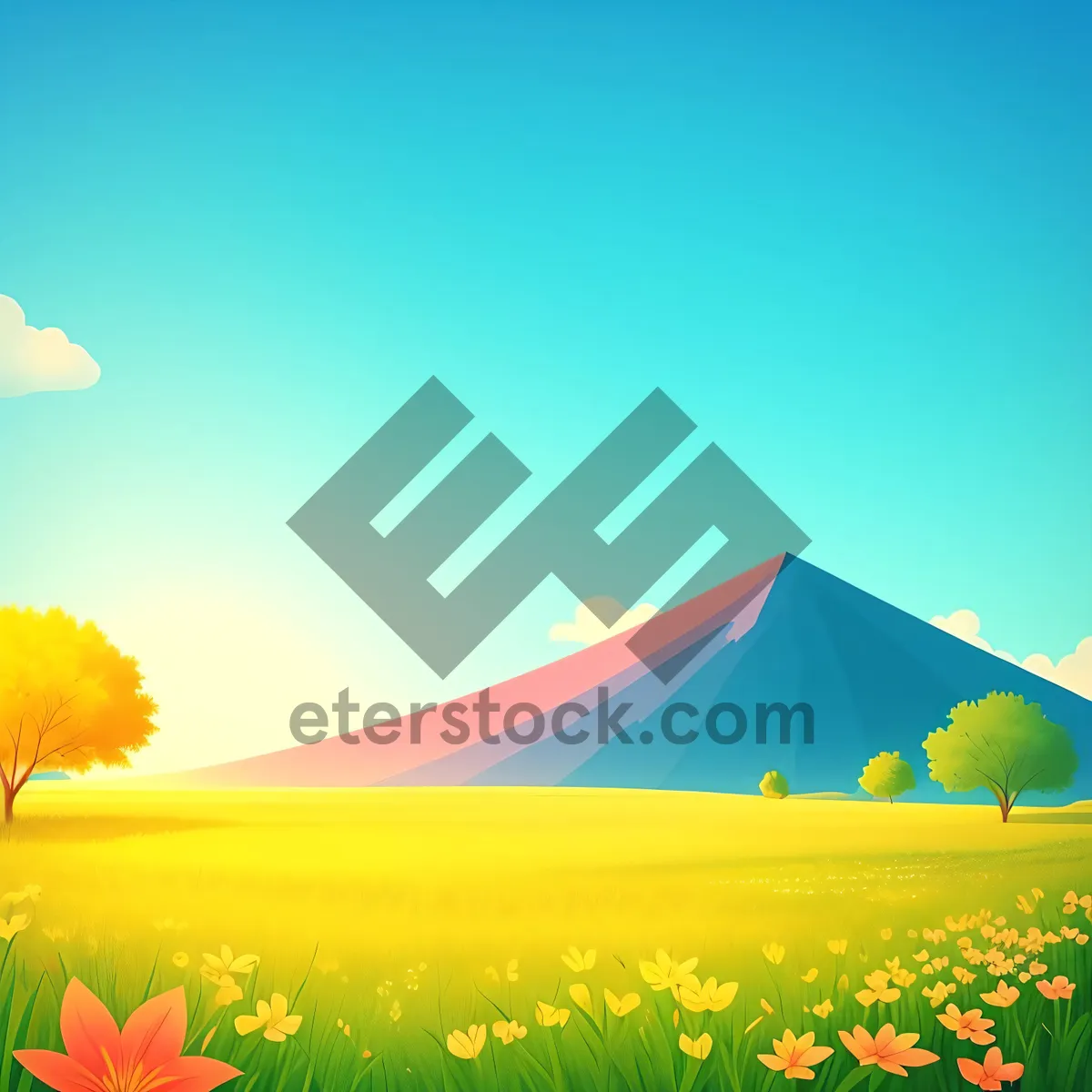 Picture of Sun-kissed Meadow: Vibrant Summer Landscape with Sunny Skies
