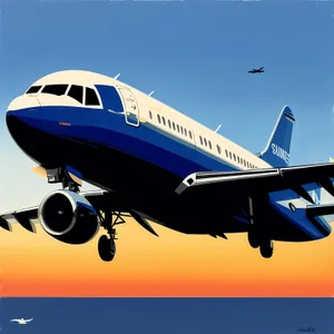 Jet Airliner Taking Off in Clear Blue Sky