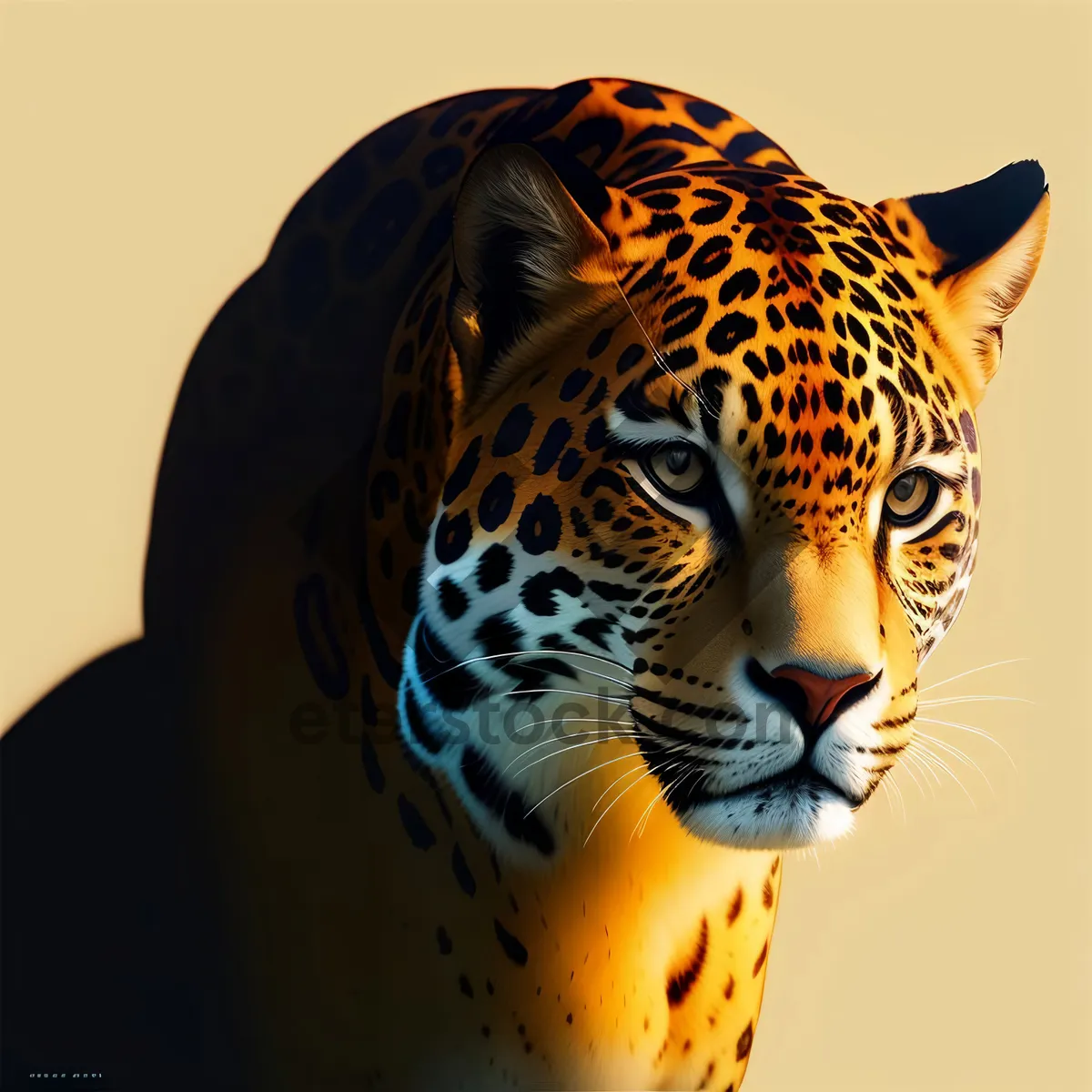 Picture of Majestic Striped Jaguar Staring Dangerously