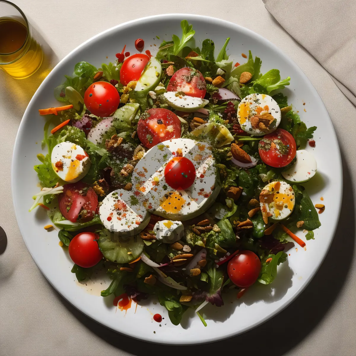 Picture of Fresh Gourmet Salad with Cheese and Vegetables