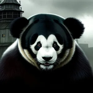 Cute Giant Panda with Enchanting Black Fur