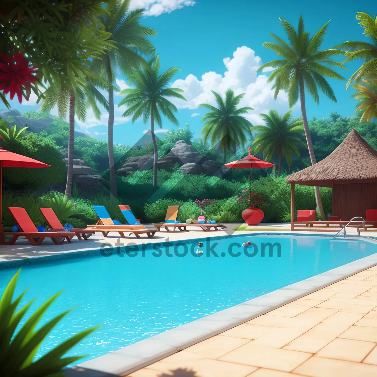Picture of Tranquil Palm Paradise: Beach Resort Bliss