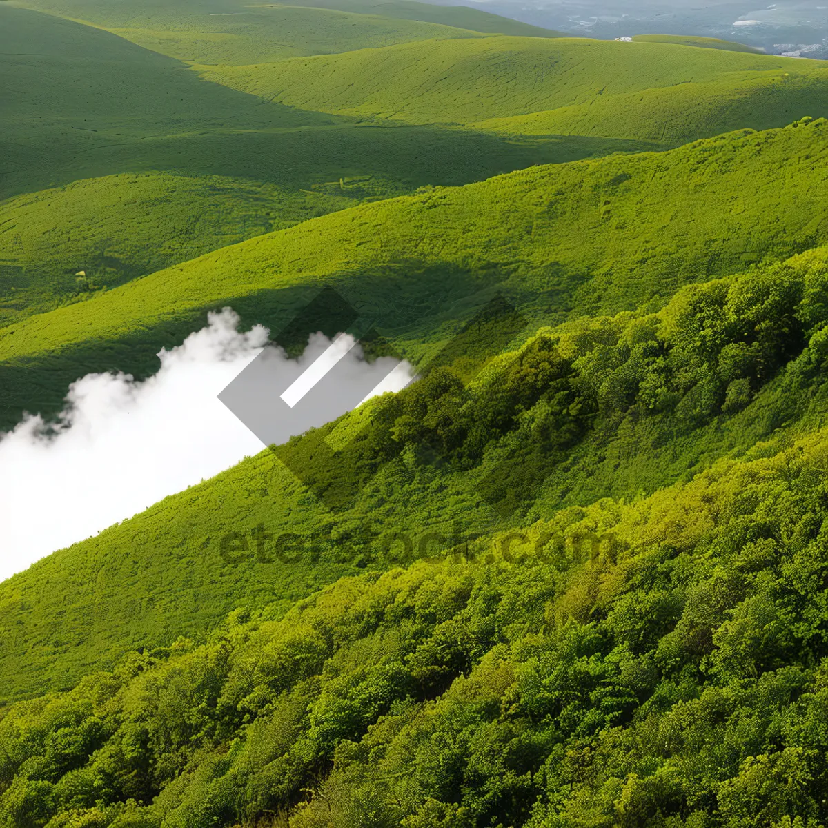 Picture of Serene Summer Sky with Majestic Mountain Landscape