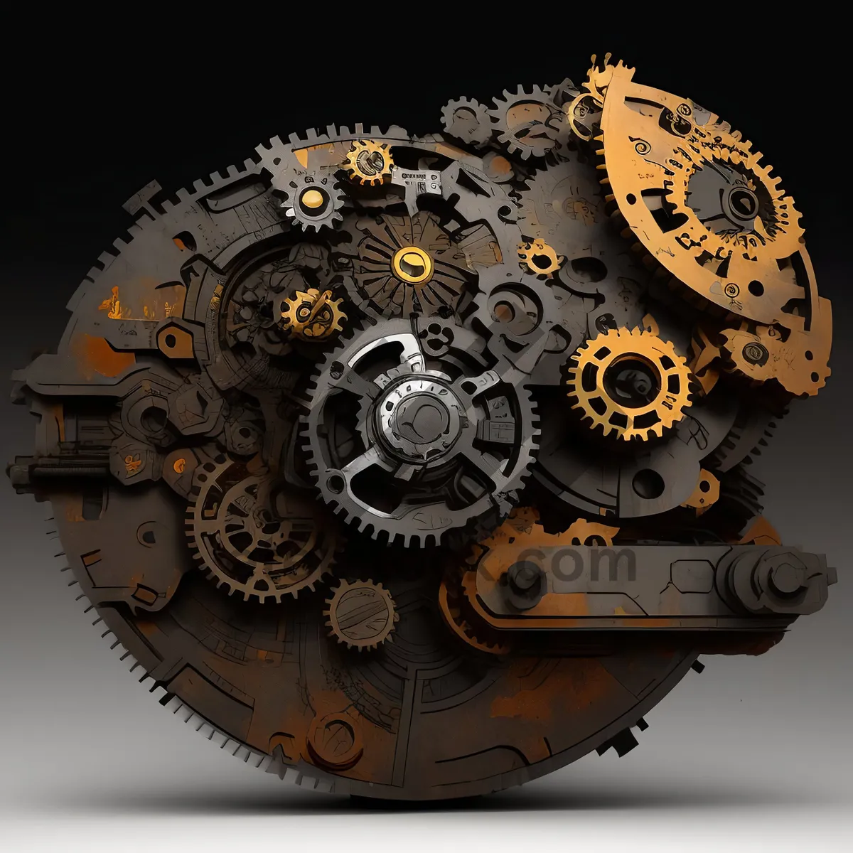 Picture of Mechanical Gear Mechanism in Circle Design