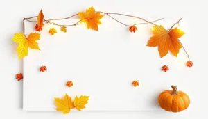 Floral and leaf silhouette pattern in autumn colors