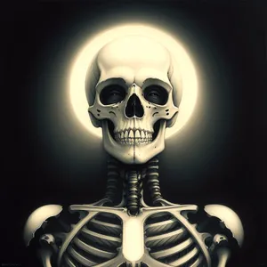 Spooky Skeleton Bust Sculpture Pose