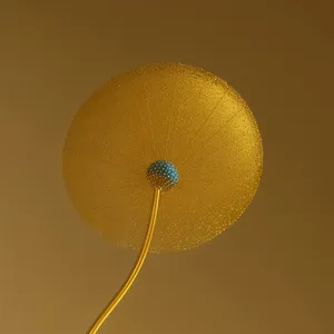 Lacy Yellow Flower and Lacewing on Lampshade