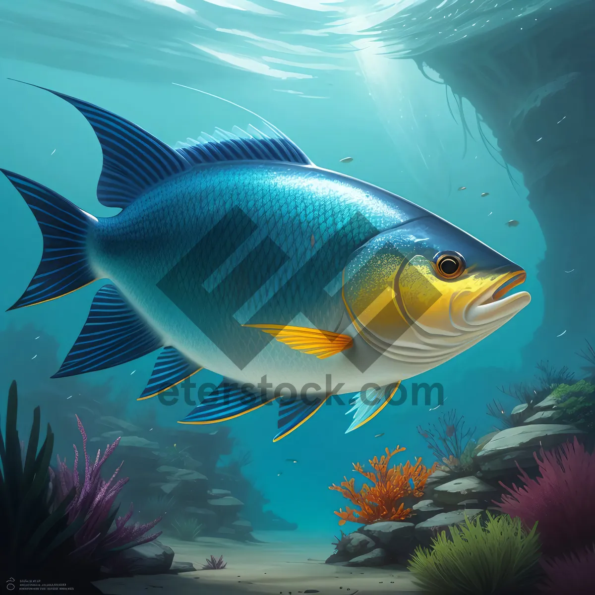 Picture of Exotic Tropical Fish in Coral Reef