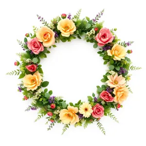 Floral Silhouette Border Graphic Art