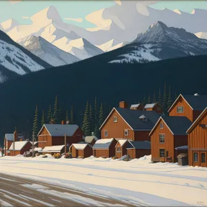 Majestic Winter Wonderland: Snowy Alpine Peaks