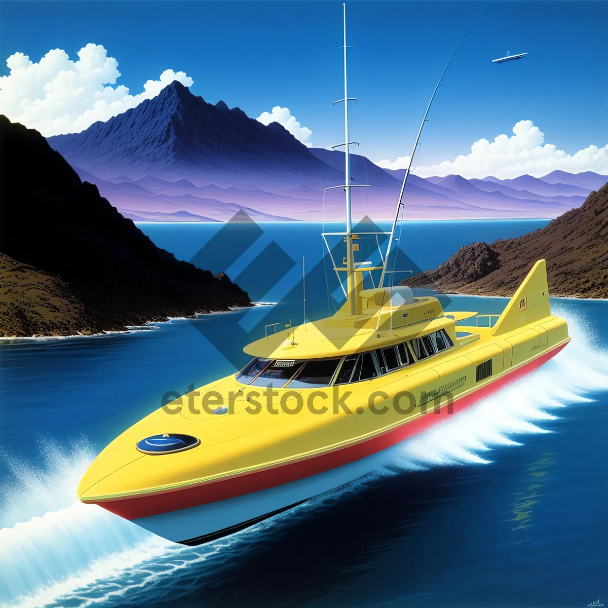 Picture of Scenic Ocean Getaway: Speedboat Sailing Across Calm Waters