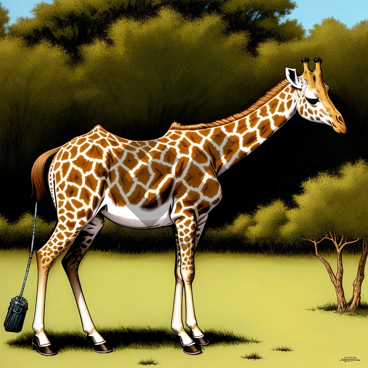 Picture of Tall giraffe standing in the wild reserve.