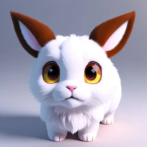 Cute Fluffy Bunny Kitty Portrait