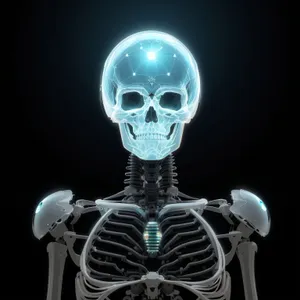 Male skull with spooky 3D anatomy image concept.