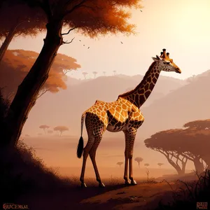 Safari Wildlife: Majestic Giraffes in Nature Reserve