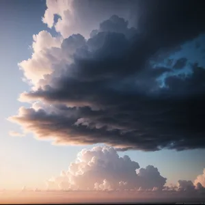 Vibrant Sky with Fluffy Clouds and Bright Sunlight