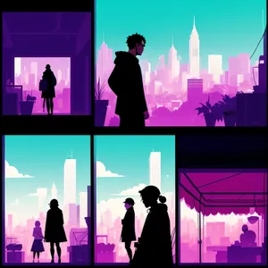 Nighttime stadium competition with glowing silhouette athlete and cheering crowd.