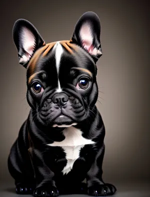 Purebred Bulldog Terrier sitting - Cute and Adorable Pet Portrait
