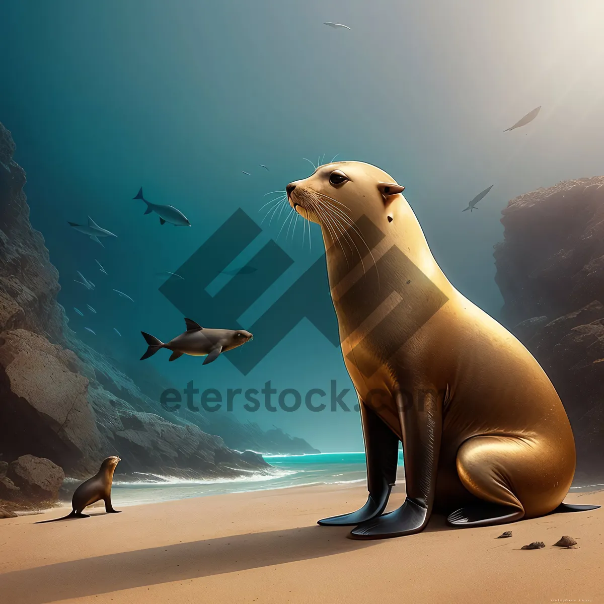 Picture of Marine Wildlife: Majestic Arctic Eared Seal