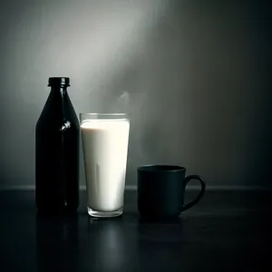 Coffee Cup with Aromatic Brew in Glass Mug