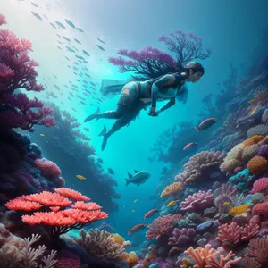 Colorful Coral Reef teeming with marine life