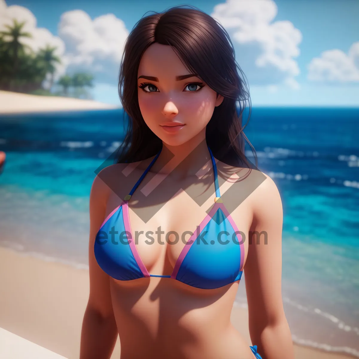 Picture of Sizzling Summer Stunner in Tropical Beachwear