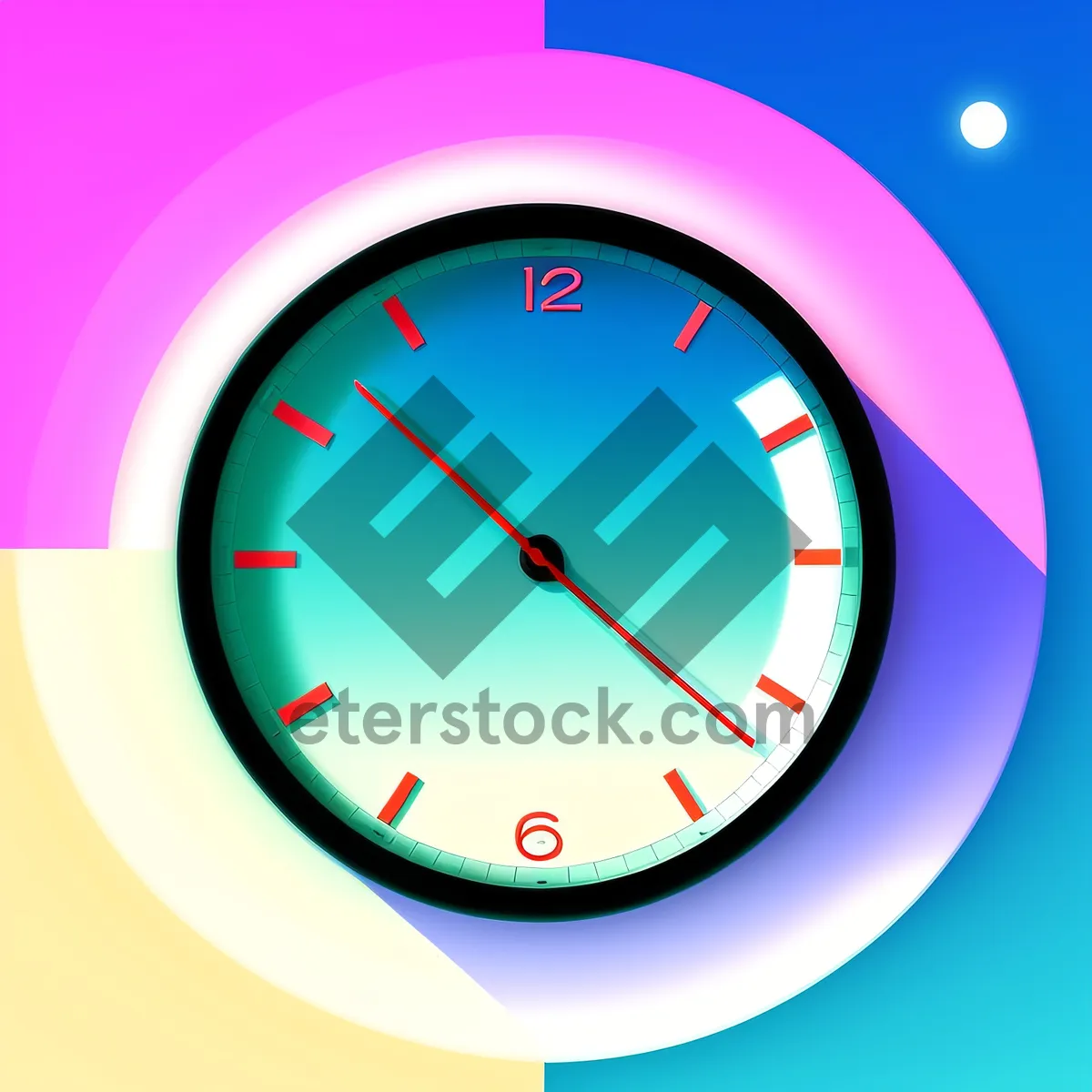 Picture of Glossy Black Analog Clock Icon