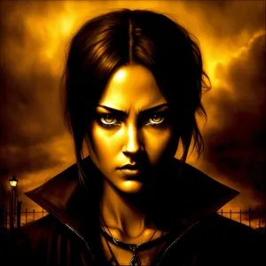 Seductive Model with a Captivating Gaze.