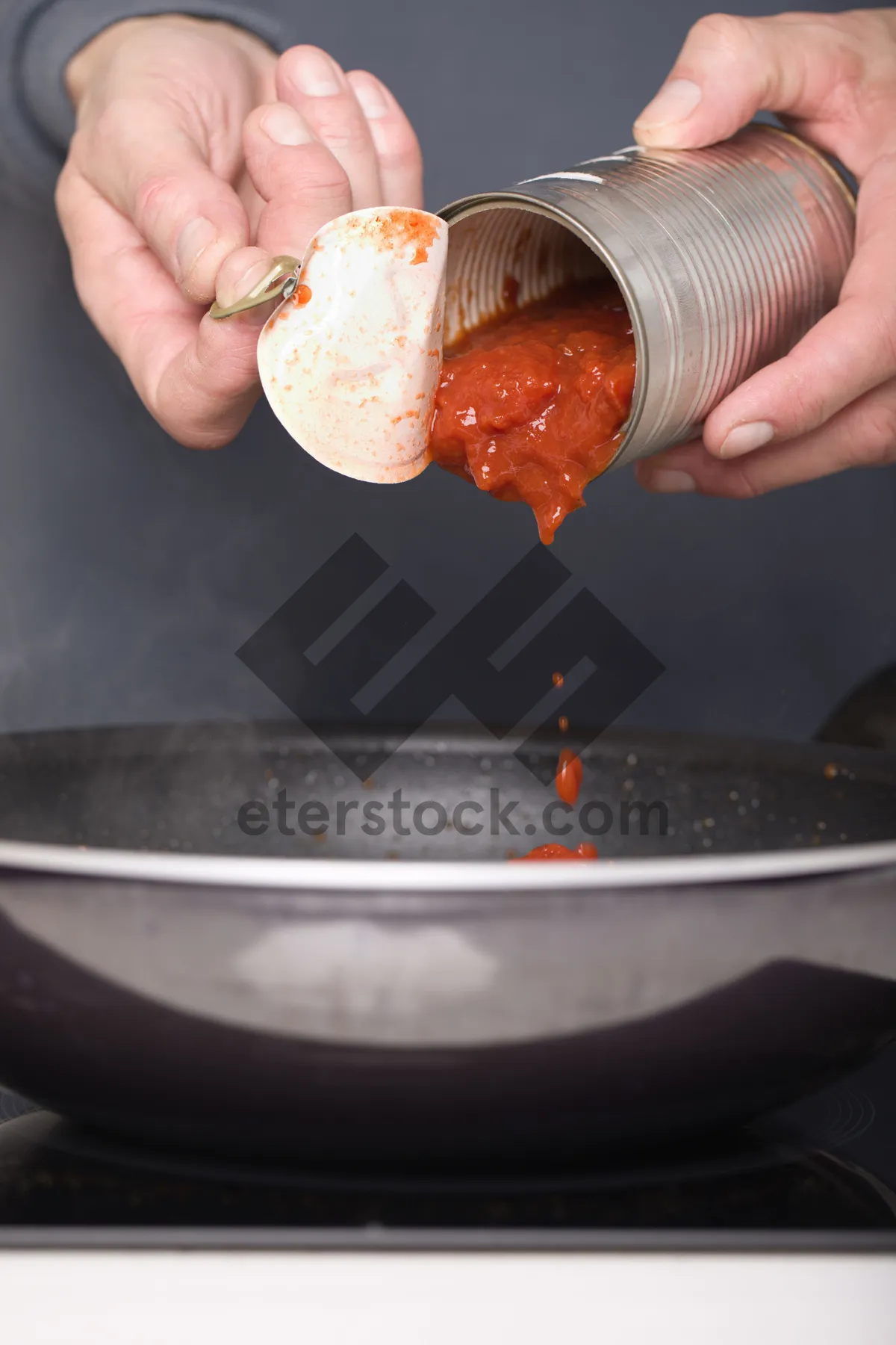 Picture of Healthy soup in white ceramic bowl on kitchen counter