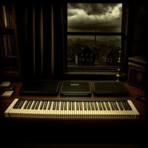 Melodic Black Upright Keyboard Instrument