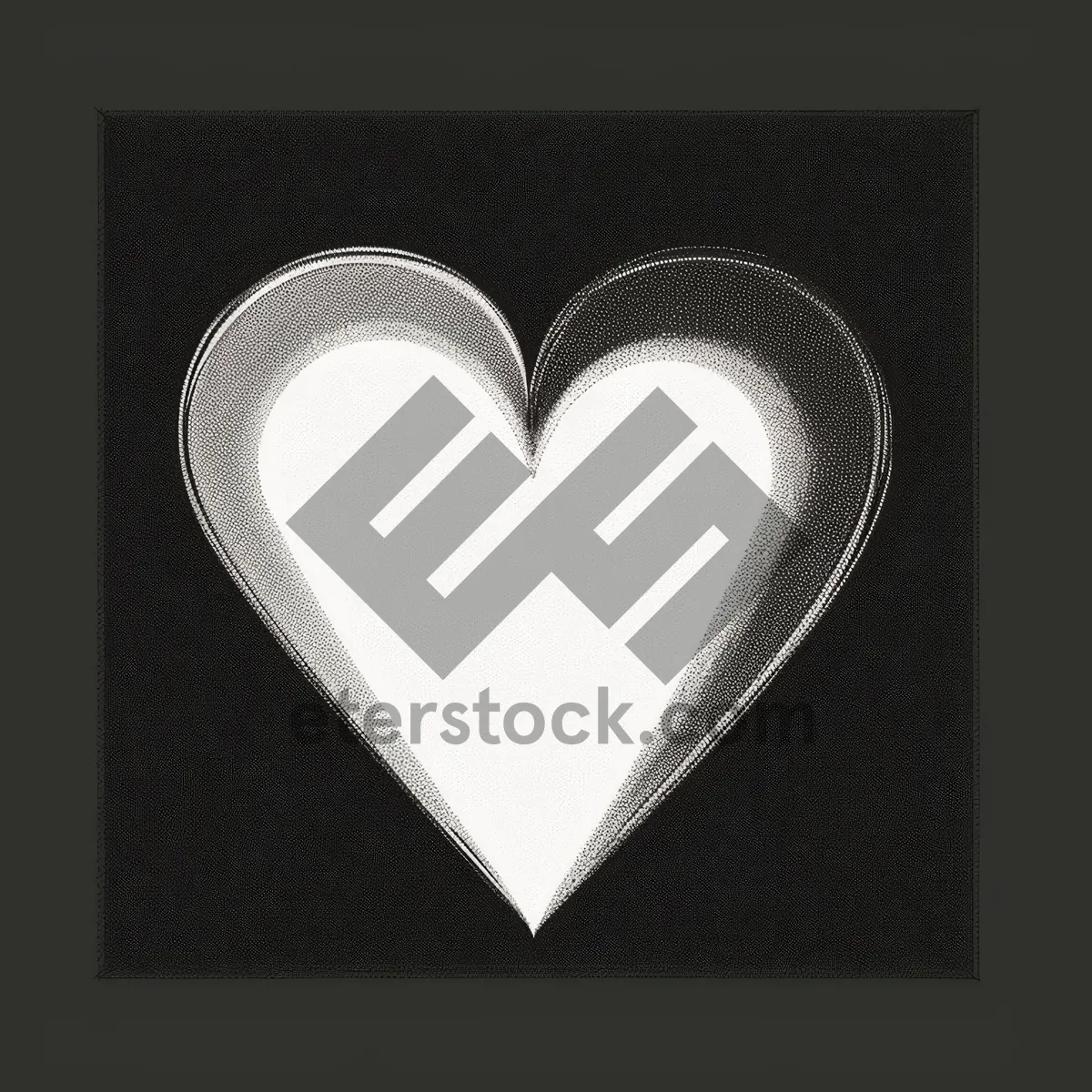 Picture of Damask Gem Heart Symbol Sign - 3D