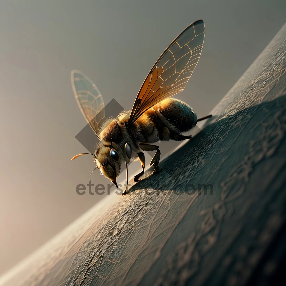 Picture of Colorful Cicada Resting on Vibrant Flower