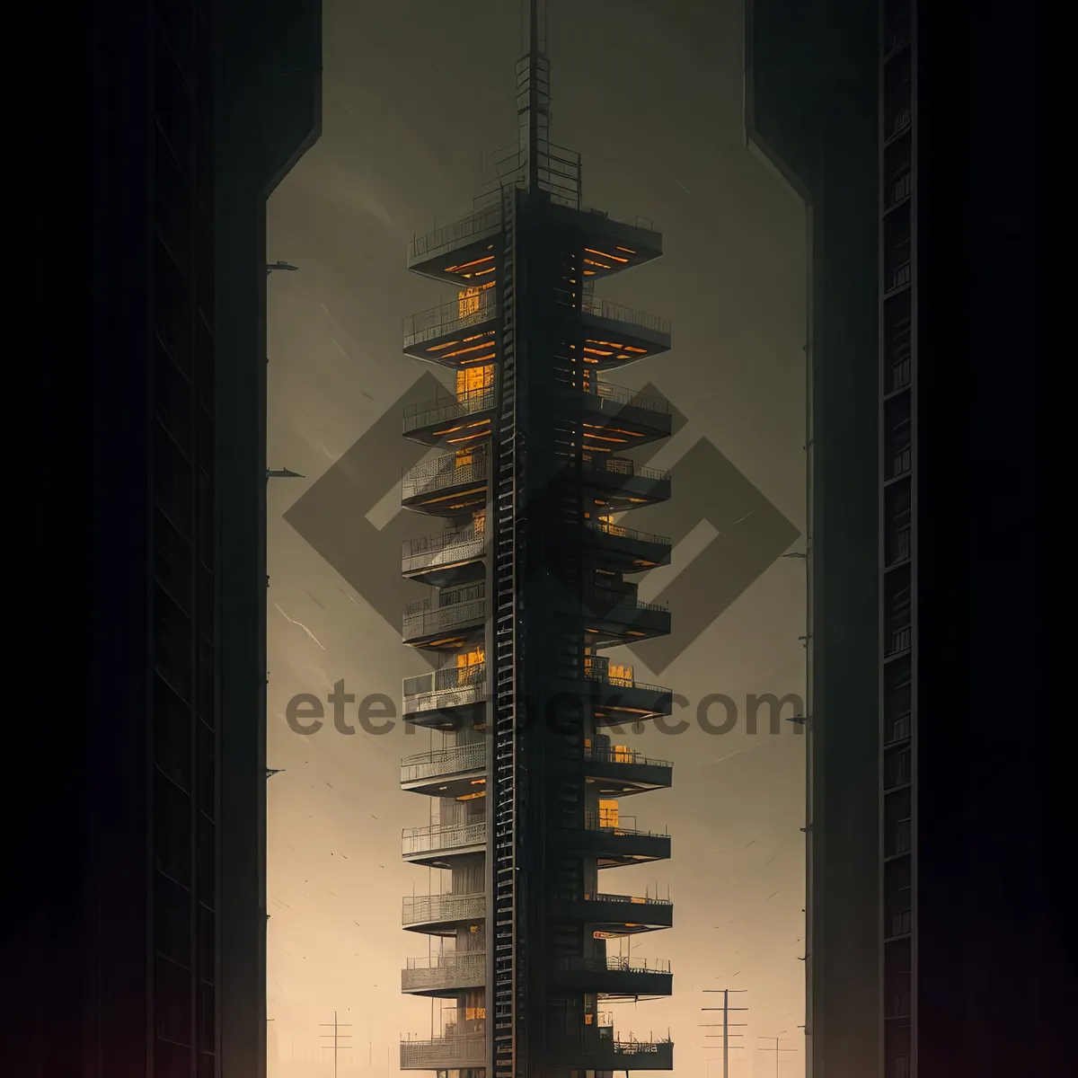 Picture of Skyscraper Sunset: Towering Energy and High Power