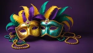 Mysterious Venetian mask for carnival celebration