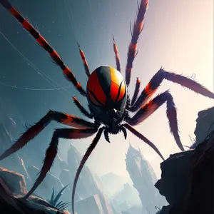 SpiderWeb Arachnid in Garden - Captivating Arthropod Image