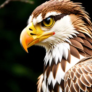 Bald Eagle with Piercing Yellow Eyes