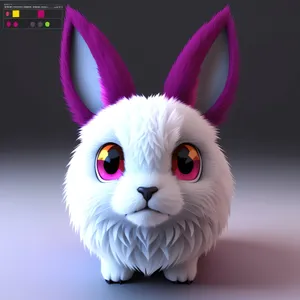 Furry Bunny with Cute Ears - Studio Portrait